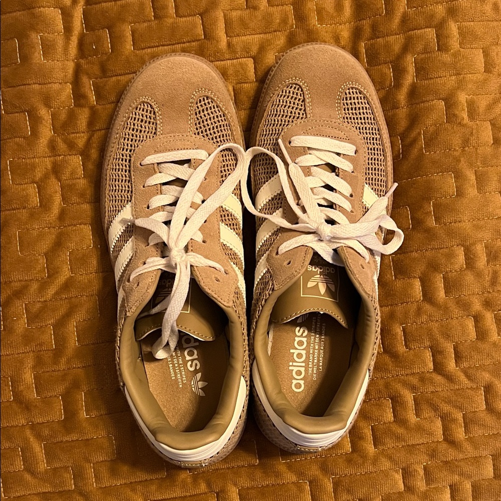 Adidas Tan Sneakers with Cream Accents